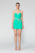 Mini 'V' Decollete Stone Detailed Mini Dress